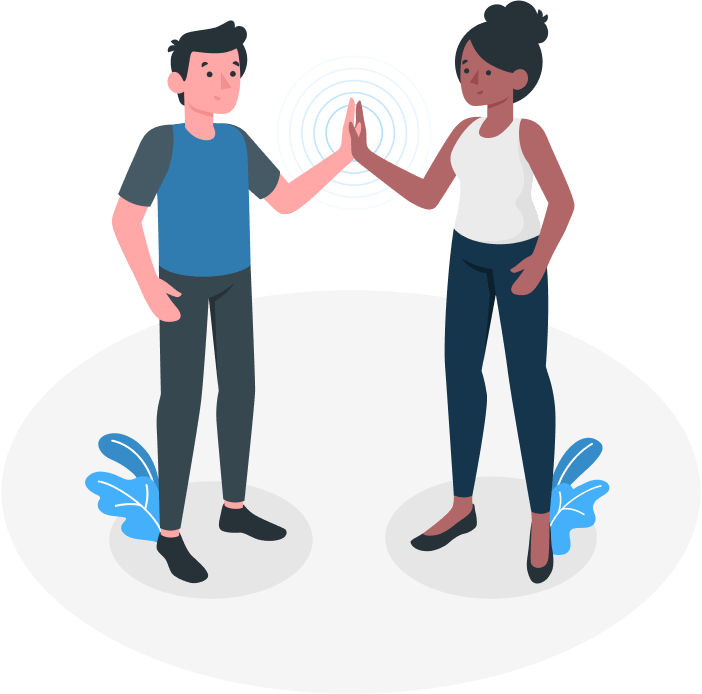 Team high five illustration